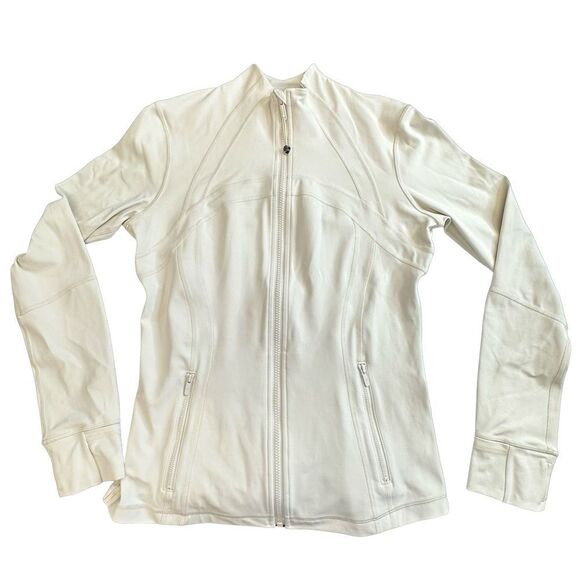 LULULEMON Off White Bone Define Zip Front Jacket Nulu Size 12 NWT - Picture 8 of 17
